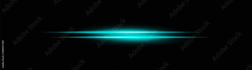Vibrant blue horizontal light beams with a soft glow and smooth fade. Bright neon effect on a dark background, perfect for creating a dynamic lighting accent Vibrant blue horizontal light beams with a soft glow and smooth fade. Bright neon effect on a dark background, perfect for creating a dynamic lighting accent