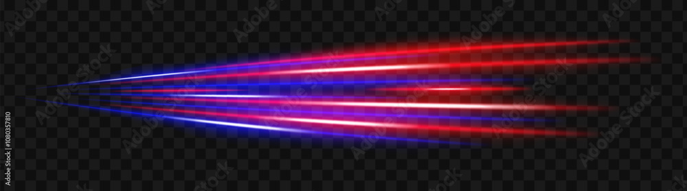 Red and blue light glare beams with sharp reflections. Sci-fi designs, light transitions, and futuristic effects. Glowing neon streaks and dynamic shine on a transparent background Red and blue light glare beams with sharp reflections. Sci-fi designs, light transitions, and futuristic effects. Glowing neon streaks and dynamic shine on a transparent background