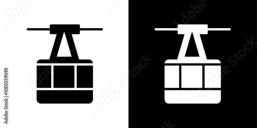 aerial tramway icon linear logo isolated
