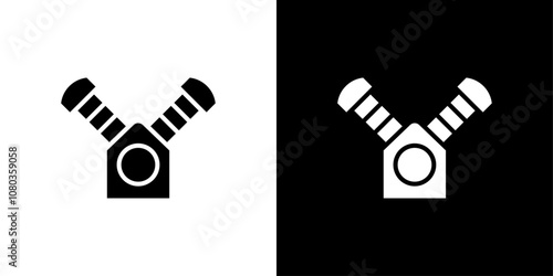 Air compressor pump icon linear logo isolated