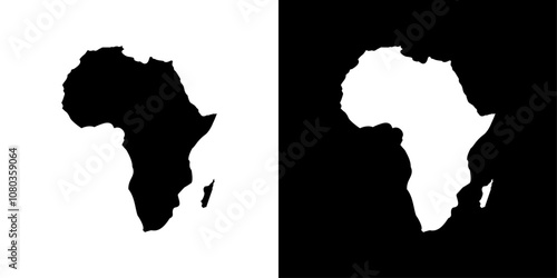 africa map icon linear logo isolated