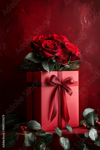 Red Background for valentines day  photo