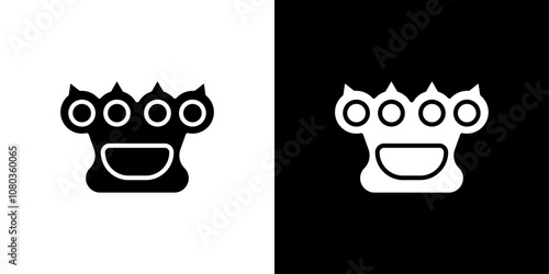 brass knuckles icon linear logo isolated