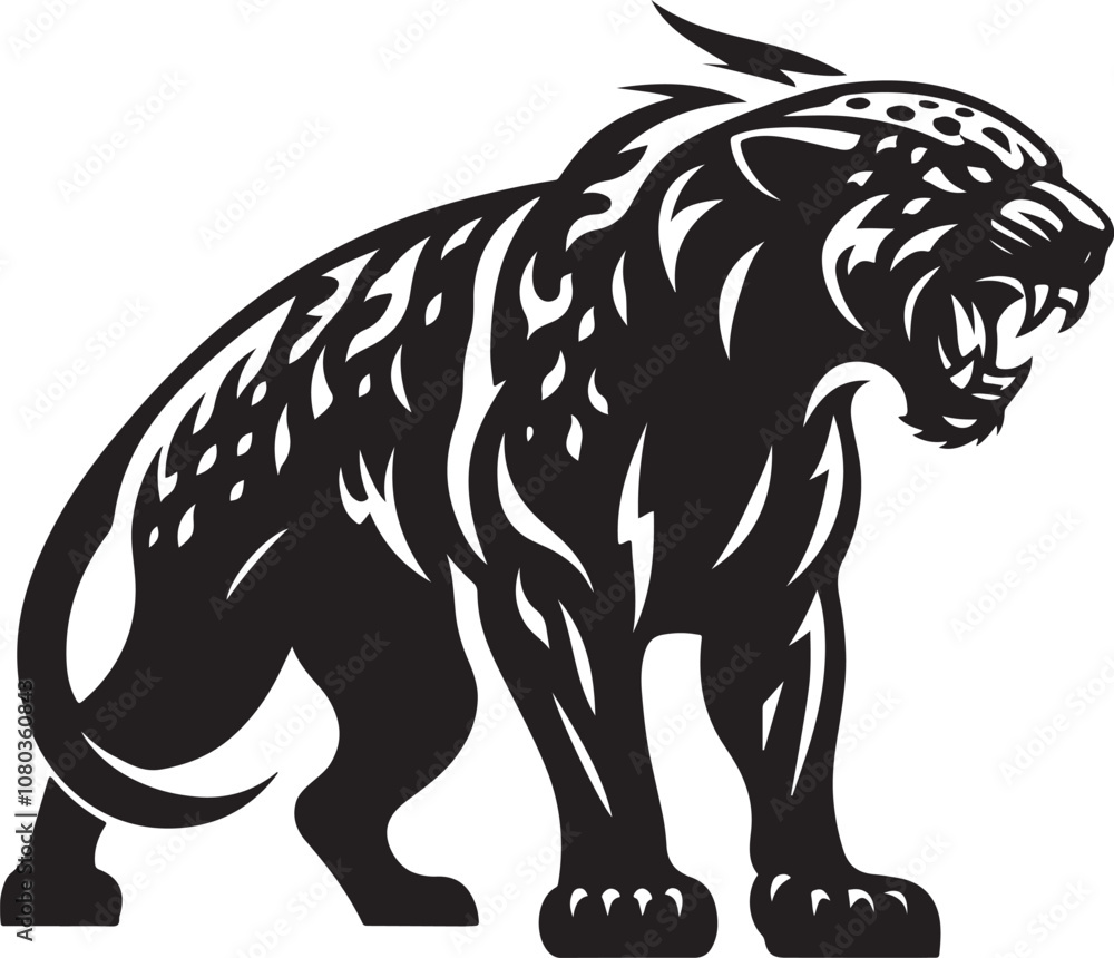 Fototapeta premium Jaguar animal silhouette.