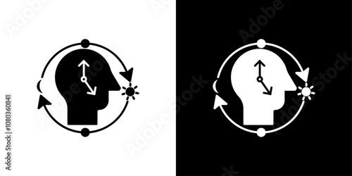 Circadian rhythms icon linear logo isolated