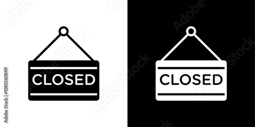 Closed Sign Icon linear logo isolated