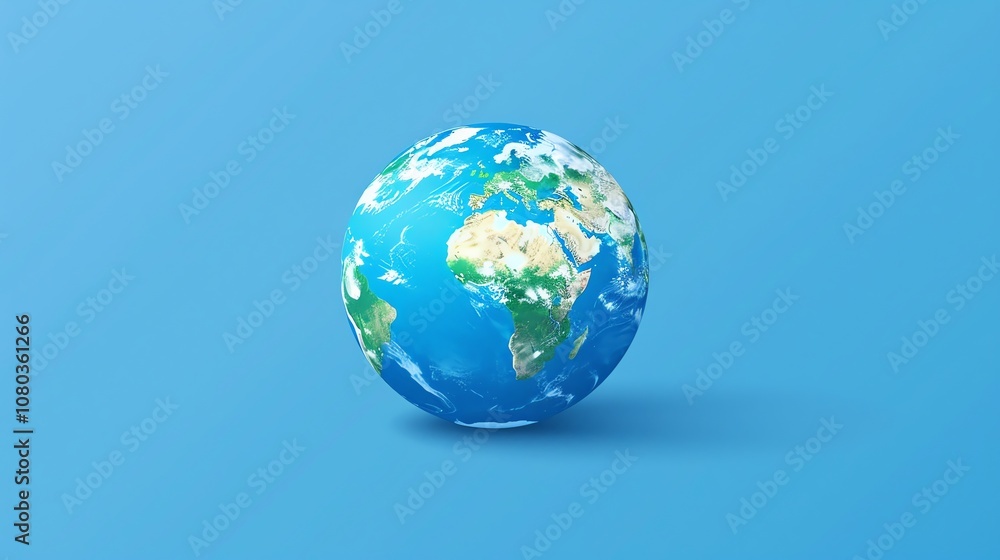 A 3D rendering of planet Earth against a blue background. A 3D rendering of planet Earth against a blue background.
