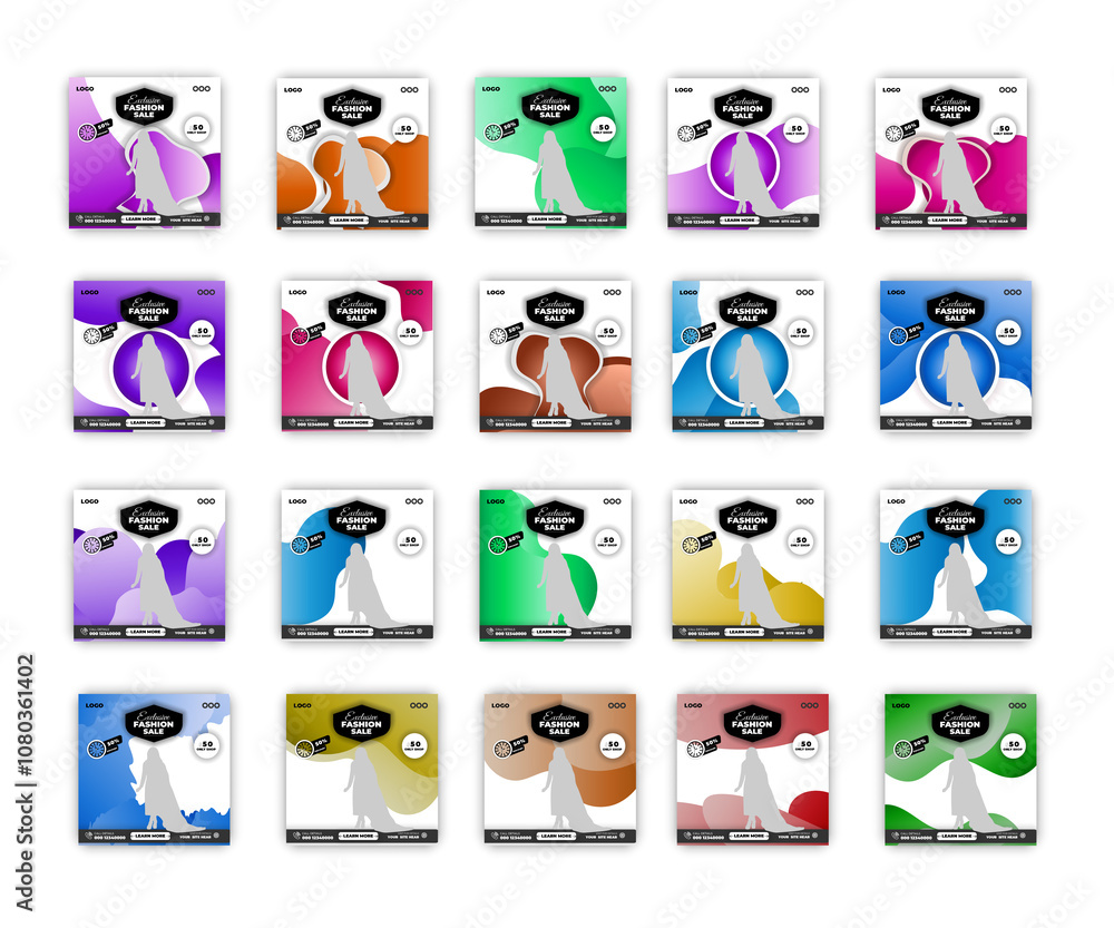 Fototapeta premium A picture of a cow, fashion, tiffin, plastic, water cup and mug sale social media post template
