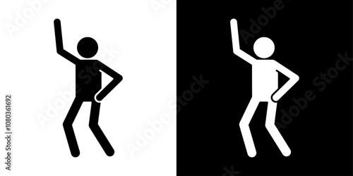 dance icon linear logo isolated