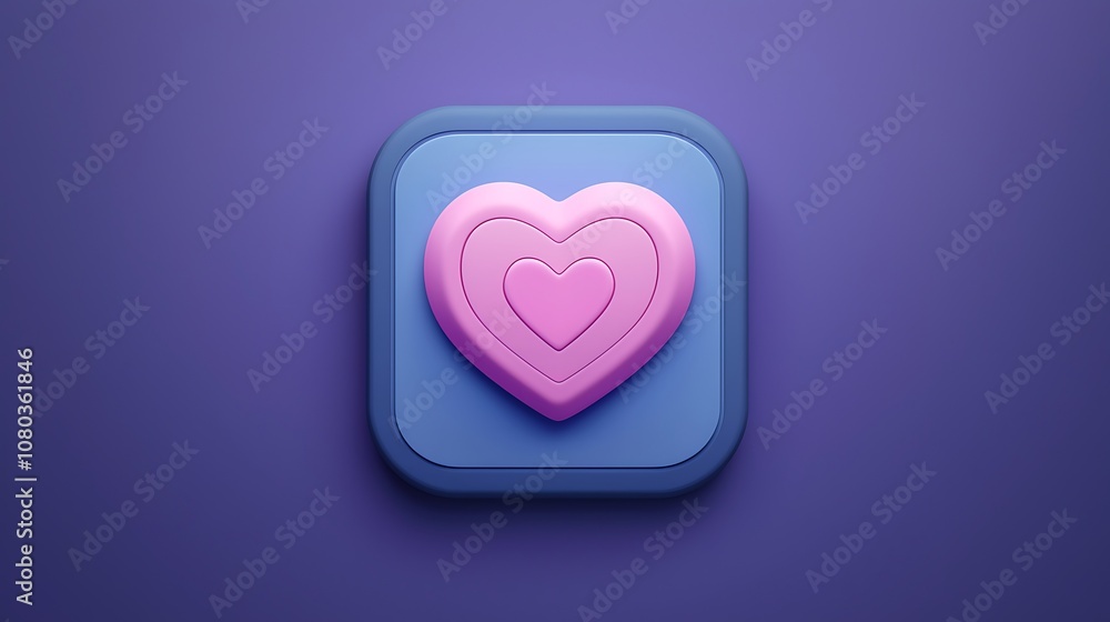 Colorful heart-shaped icon on a soft blue background representing love, affection, and connection in a modern design for creative projects and digital applications Colorful heart-shaped icon on a soft blue background representing love, affection, and connection in a modern design for creative projects and digital applications