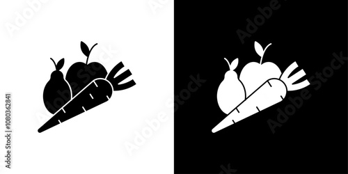 Fruits and vegetables icon linear logo isolated