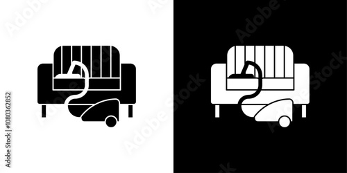 Furniture dry cleaning icon linear logo isolated