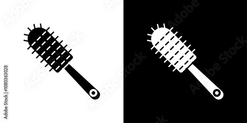 Hair comb icon linear logo isolated