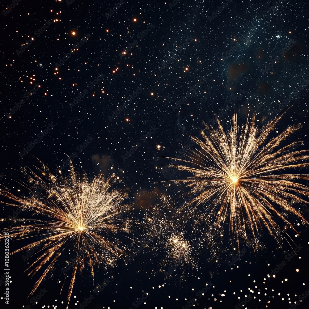 New Year background, New Year banner, fireworks in the night sky, luxury banner New Year background, New Year banner, fireworks in the night sky, luxury banner