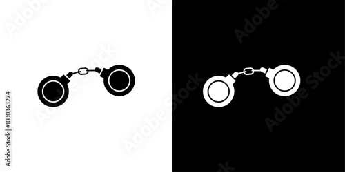 Handcuffs icon linear logo isolated