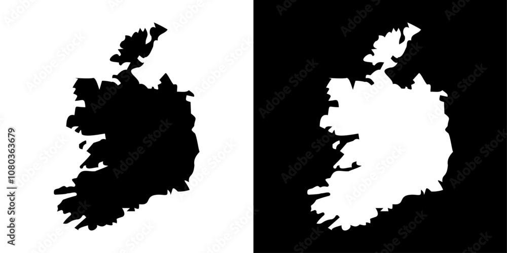 Obraz premium Ireland map icon linear logo isolated