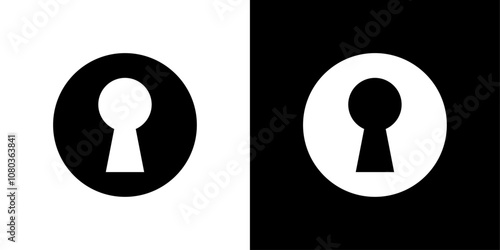 key hole icon linear logo isolated
