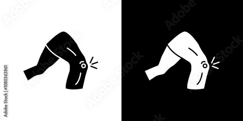 Knee pain icon linear logo isolated
