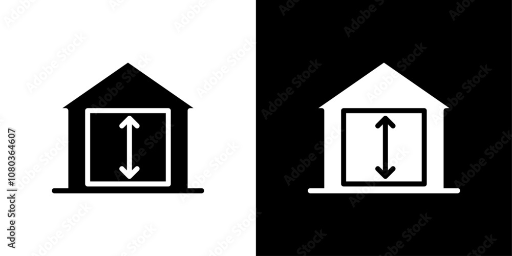 Minimum ceiling heights icon linear logo isolated Minimum ceiling heights icon linear logo isolated