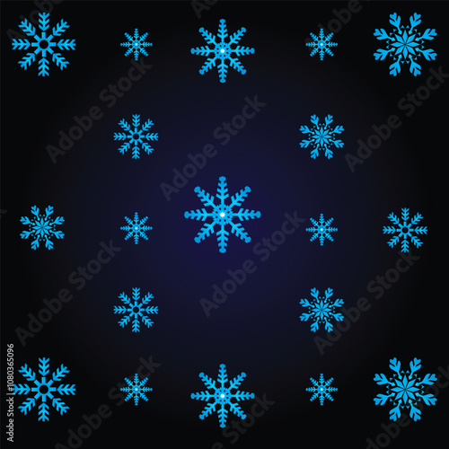 Set of snowflakes. Vector snowflakes set for Christmas design.