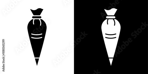 Pastry bag icon linear logo isolated
