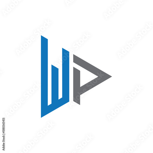 wp logo design vector template, initial wp letter logo design, pw logo design vector, initial pw letter logo design for any business. Modern letter WP PW logo design vector template, Initials monogram