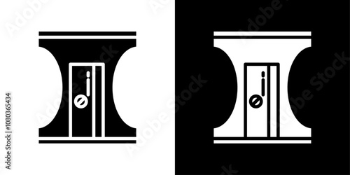 Pencil sharpener icon linear logo isolated