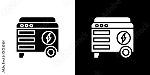 Portable power generator icon linear logo isolated
