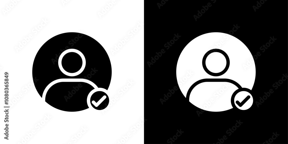 Profile check icon linear logo isolated Profile check icon linear logo isolated