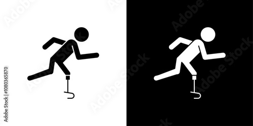 Prosthetic leg icon linear logo isolated
