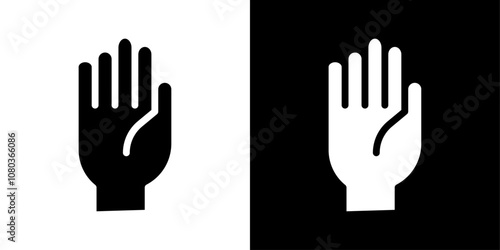 Raised Hand icon linear logo isolated