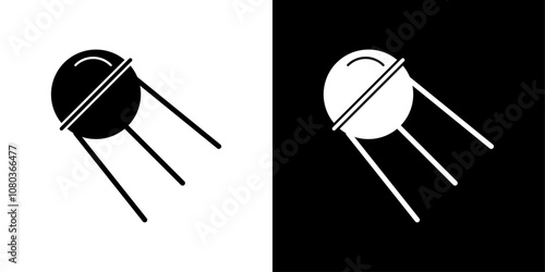 Satellite apparatus icon linear logo isolated