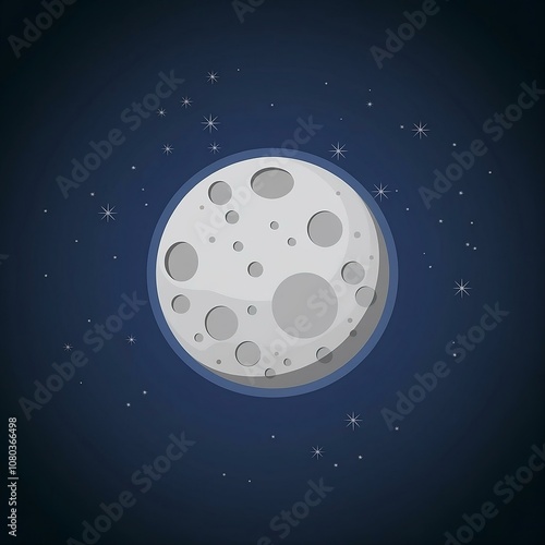 A vector illustration of a moon silhouette with a white background.