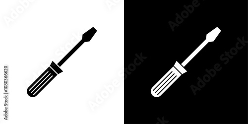 Screwdriver icon linear logo isolated