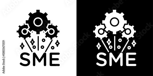 SME, small and medium enterprise icon linear logo isolated