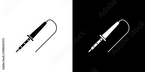 Soldering iron icon linear logo isolated