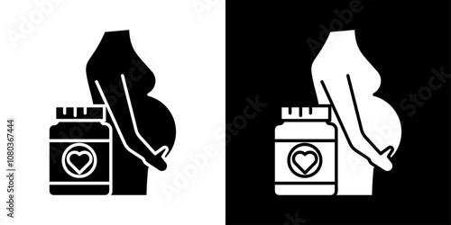 Supplements for pregnant women icon linear logo isolated