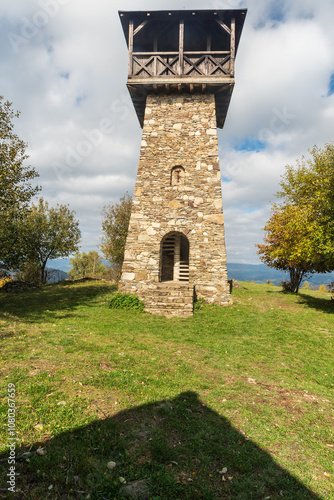 Zakopcie lookout tower on Martacky vrch hill in Javorniky mountains in Slovakia photo