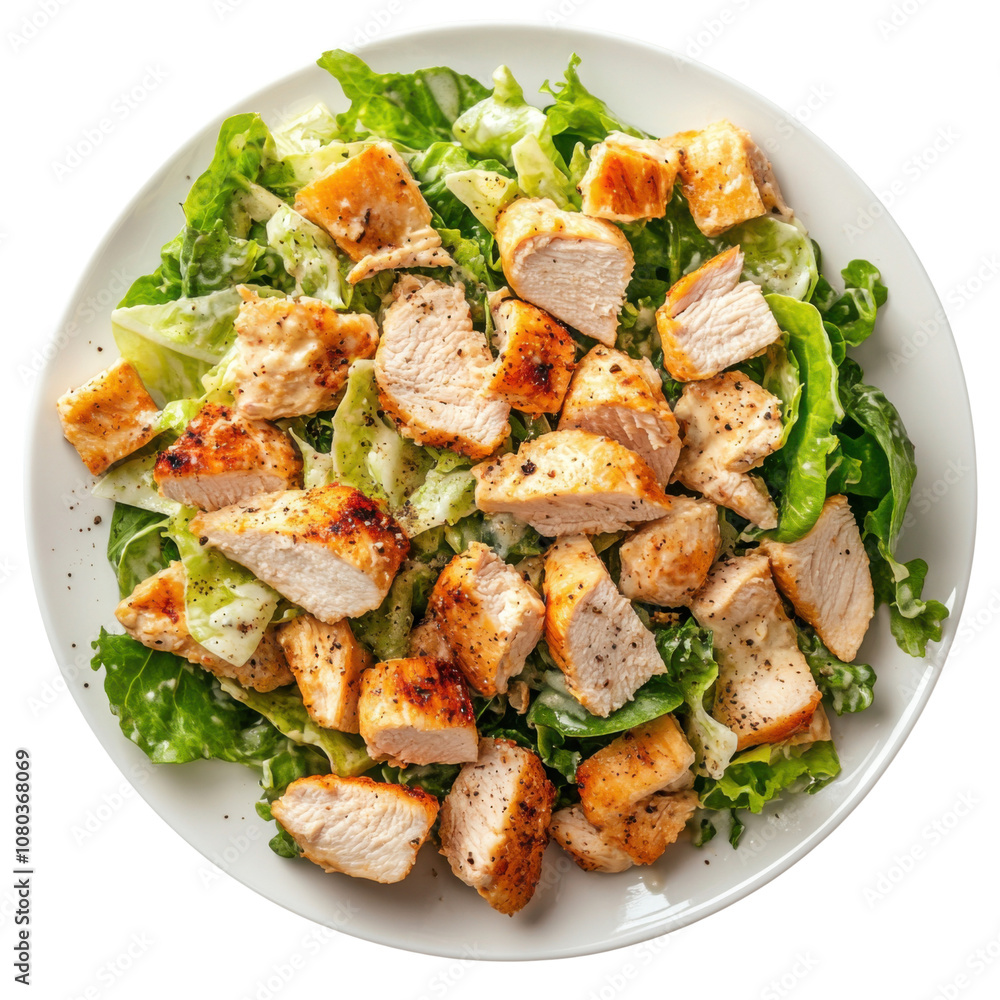 Grilled Chicken Caesar Salad with Fresh Romaine Lettuce - A Healthy and Balanced Meal PNG Icon on transparent background Grilled Chicken Caesar Salad with Fresh Romaine Lettuce - A Healthy and Balanced Meal PNG Icon on transparent background
