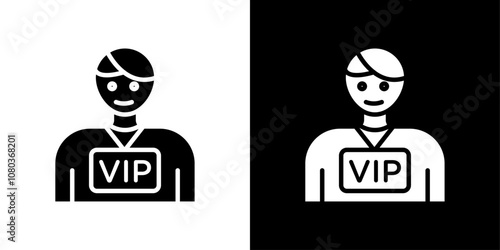 vip person icon linear logo isolated