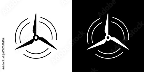 Wind turbine icon linear logo isolated