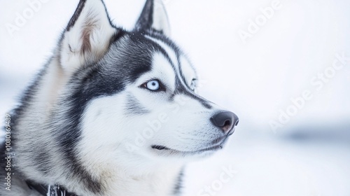 Majestic Husky in the Snow: A Captivating Portrait of a Siberian Beauty