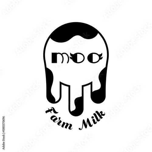 Cow udder with milk bucket, logo design. Farm, farming, agriculture, agriculture, cattle and dairy, vector design and illustration