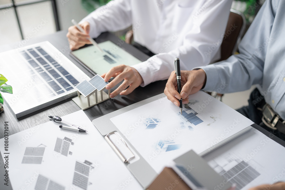 © Charlie's - Solar panels green energy Business man working green eco friendly office business creative idea Planing Bio economy for business eco friendly professional Engineer sustainable electricity. © Charlie's - Solar panels green energy Business man working green eco friendly office business creative idea Planing Bio economy for business eco friendly professional Engineer sustainable electricity.