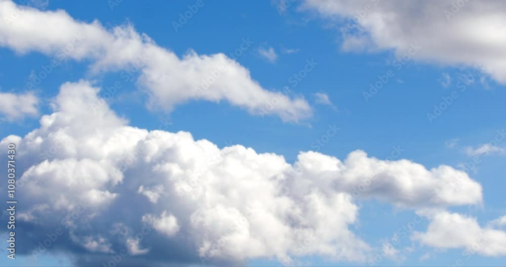 Paneo sobre nubes en cielo azul Paneo sobre nubes en cielo azul