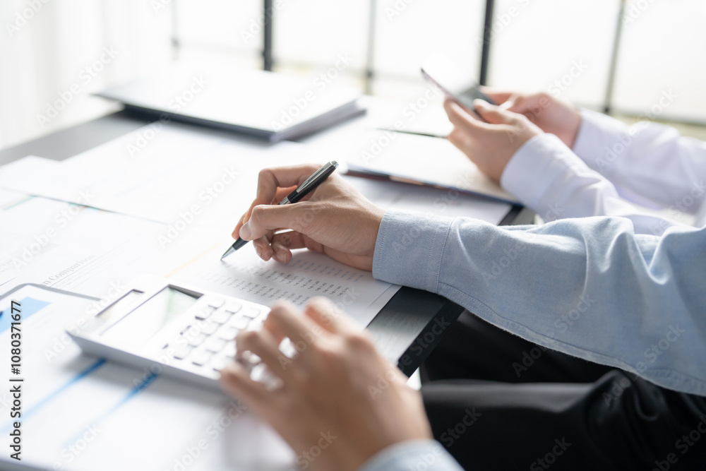 Fototapeta premium Business People Meeting Design Ideas professional investor working new start up project. Concept. business planning in office.
