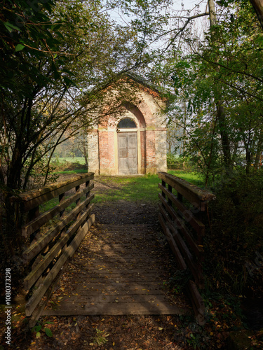 Mulini Asciutti, historic watermill in the Monza park, Italy photo