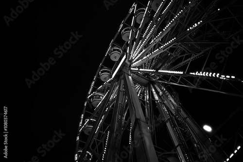 Ferries wheel in the night with space for copy