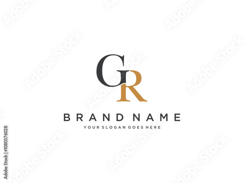 letter GR logo design vector template