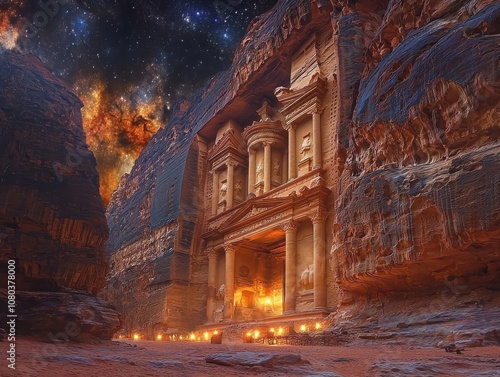 Explore petra's treasury in jordan its stone facade glowing with timeless beauty and ancient history